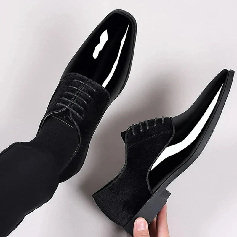 Oxford Dress Shoes - Contrast Finish with Lace Up Design
