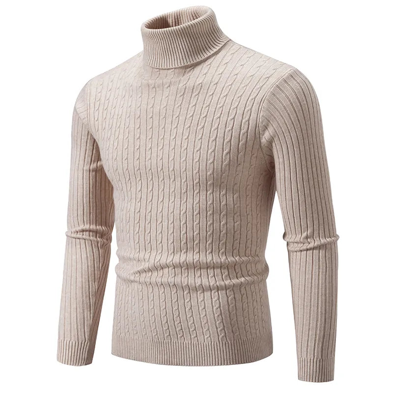 Roll Neck Jumper – Slim Fit Ribbed Knit