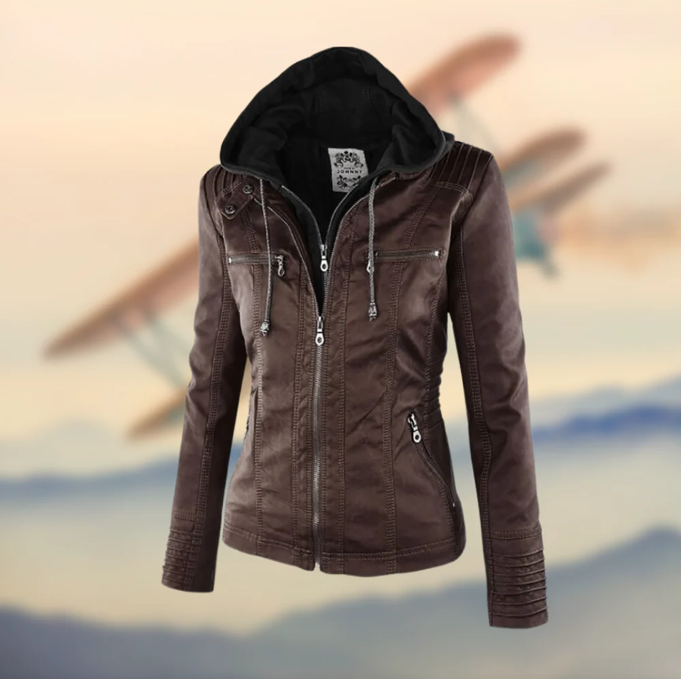 Alina – an elegant leather jacket that exudes style and sophistication