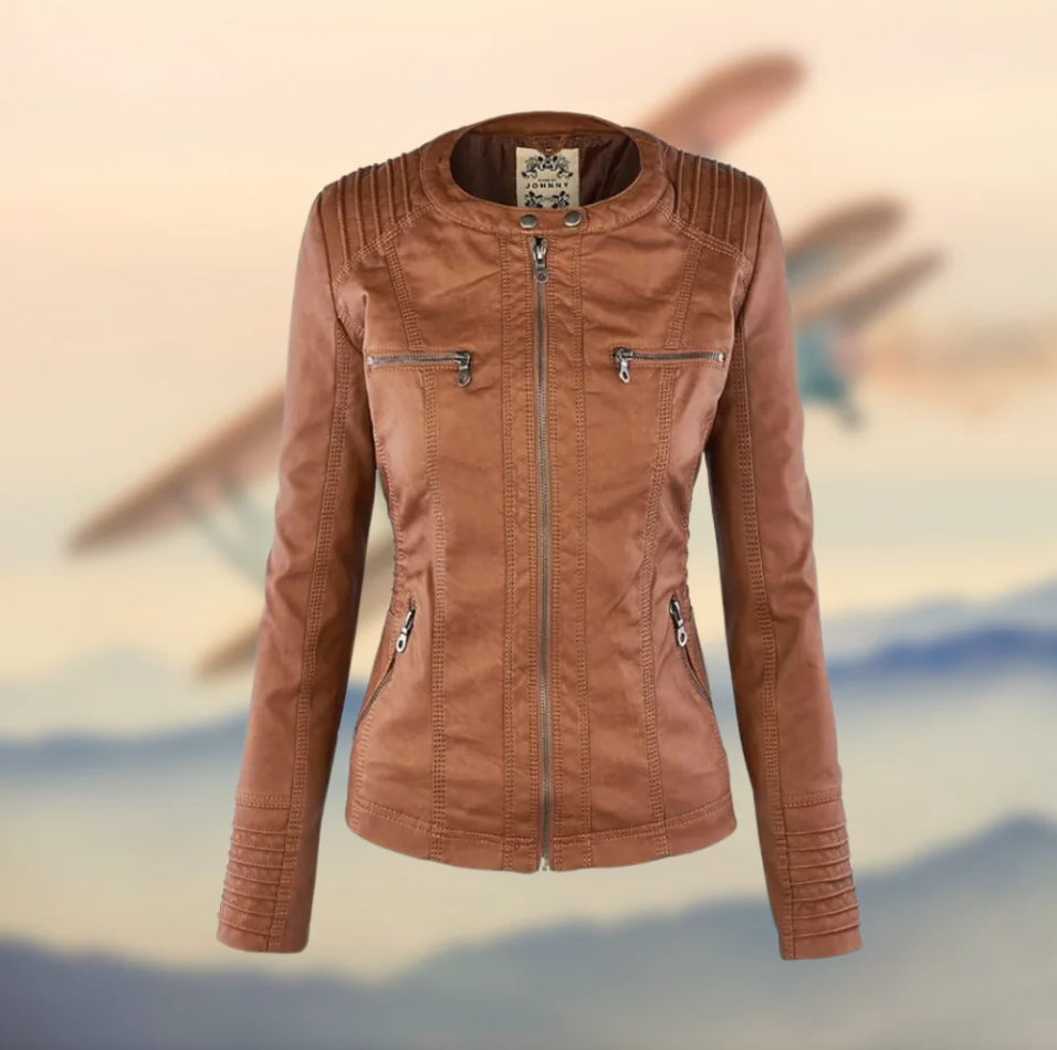 Alina – an elegant leather jacket that exudes style and sophistication