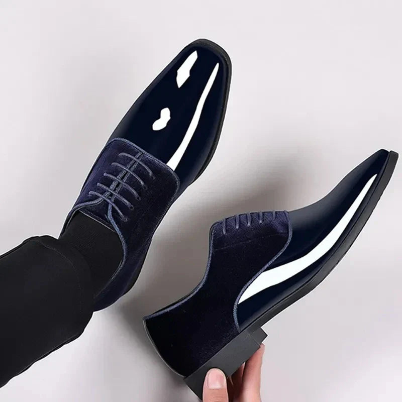Oxford Dress Shoes - Contrast Finish with Lace Up Design