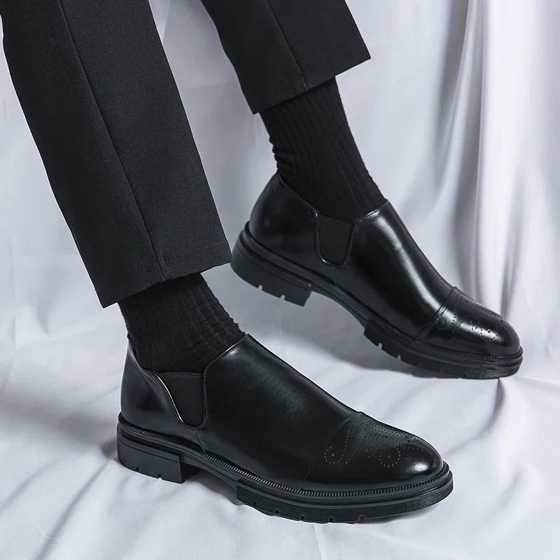 Slip On Dress Shoes - Classic Formal Cap Toe Design