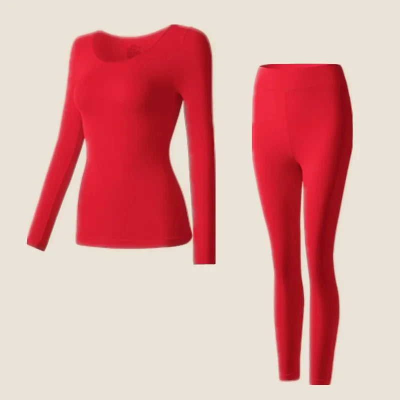 Thermal Underwear Set - Long Sleeve Top with Slim Leggings
