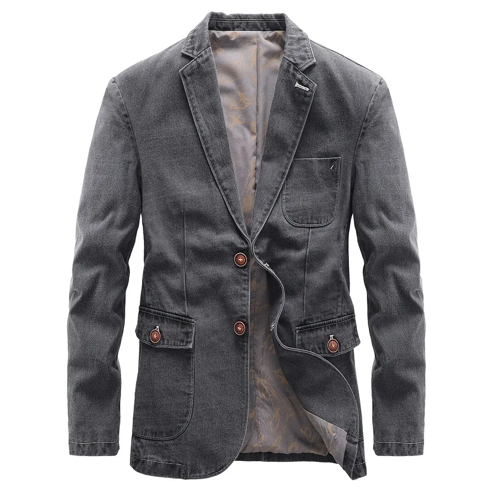 Denim Jacket | Classic Tailored Two Button Style