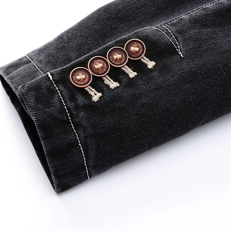 Denim Jacket | Classic Tailored Two Button Style