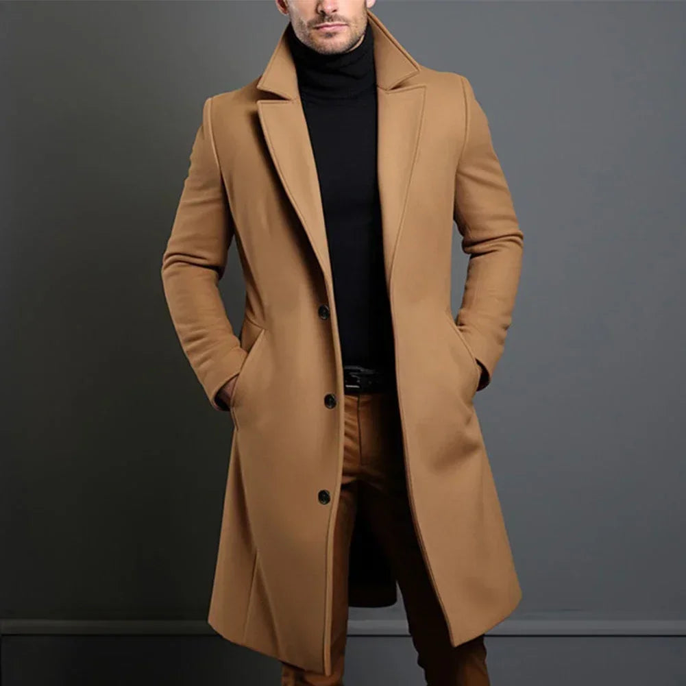 Long Coat - Single Breasted with Structured Lapels