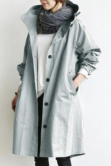 Trench Coat - Button Front Longline with Pockets