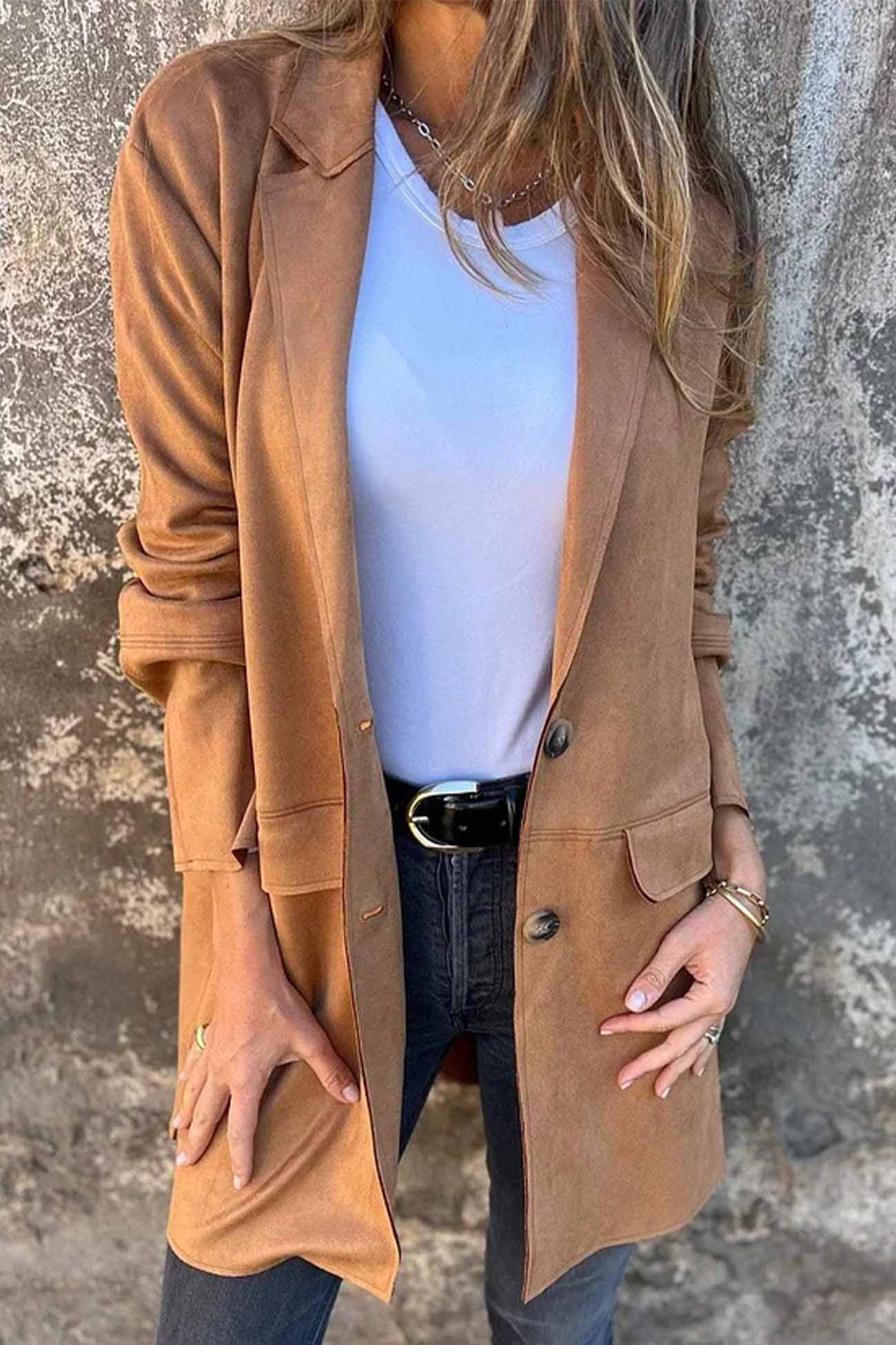 Women's Casual Long Blazer