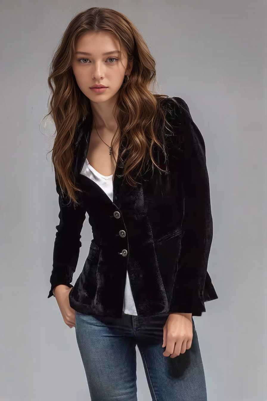 Slim Fit Blazer Jacket - Single Button Classic Style