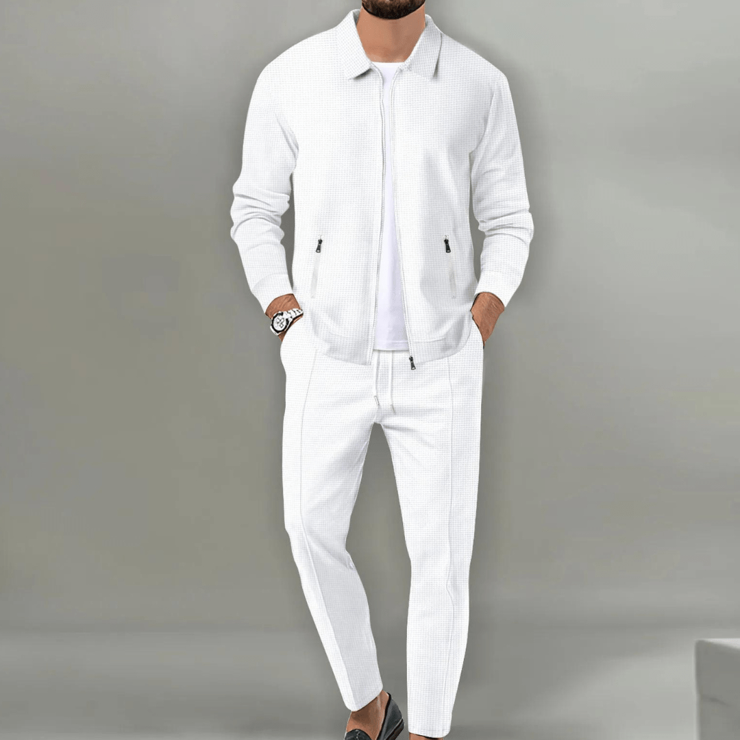 Men’s Tracksuit Two Piece Zip Jacket And Trousers Set | For Smart Casual And Travel