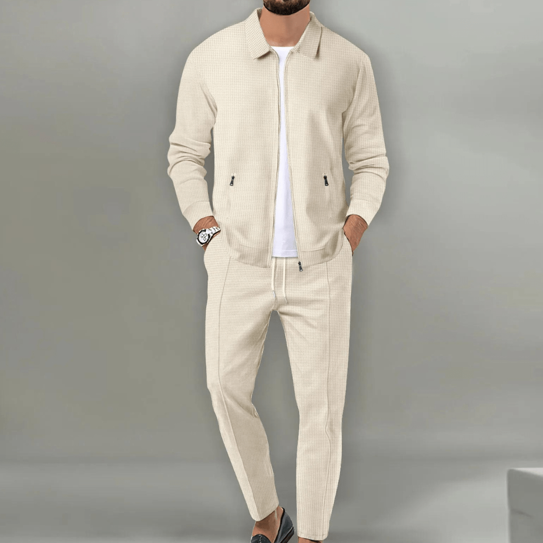 Men’s Tracksuit Two Piece Zip Jacket And Trousers Set | For Smart Casual And Travel