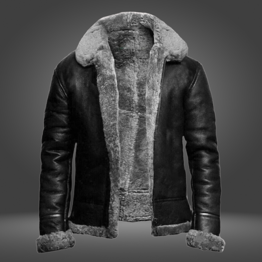 Shearling Jacket | Classic Zip Front Aviator Style
