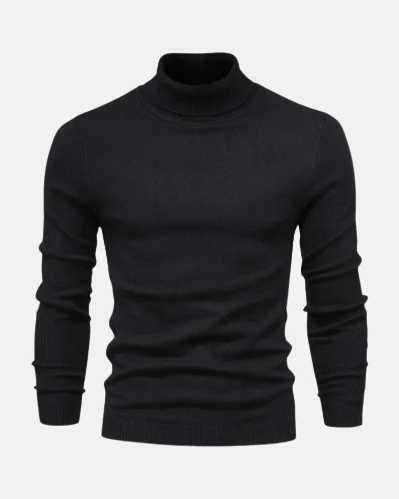Turtleneck Sweater - Slim Fit with Ribbed Hem and Cuffs