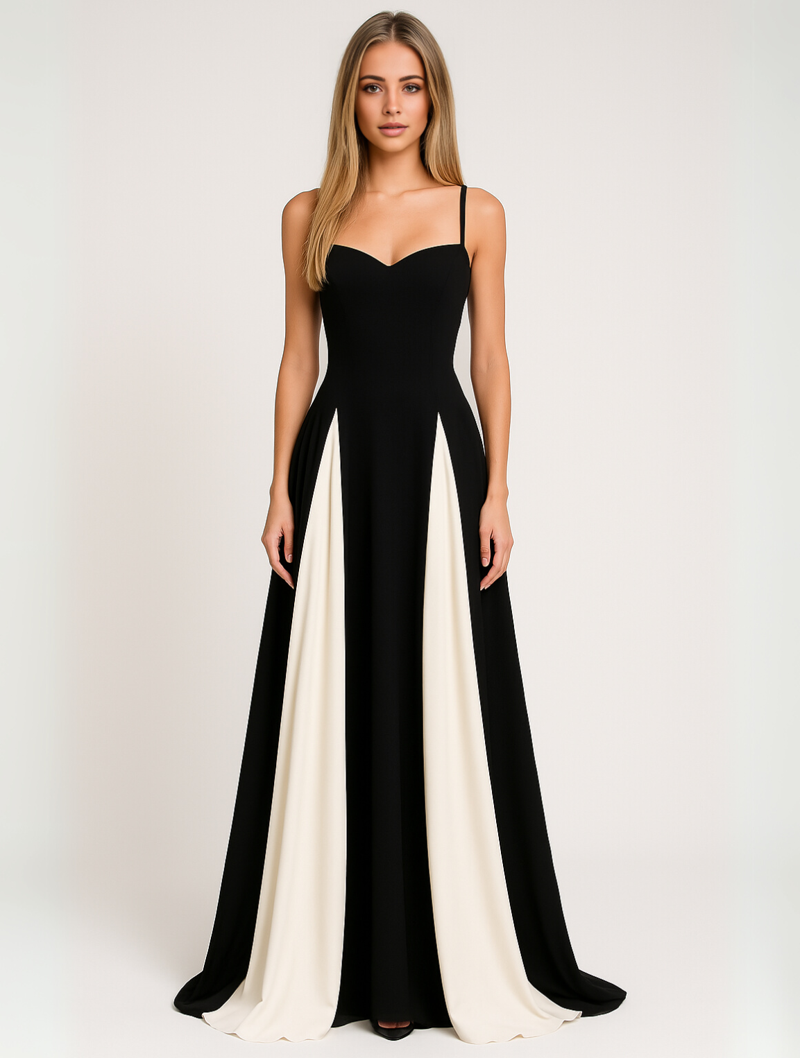Women’s Evening Maxi Dress | A Line Spaghetti Strap Floor Length Gown