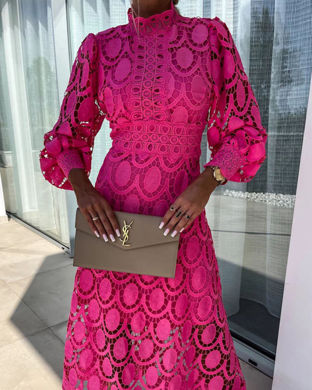 Women's Elegant Wedding Guest Wrap Midi Dress