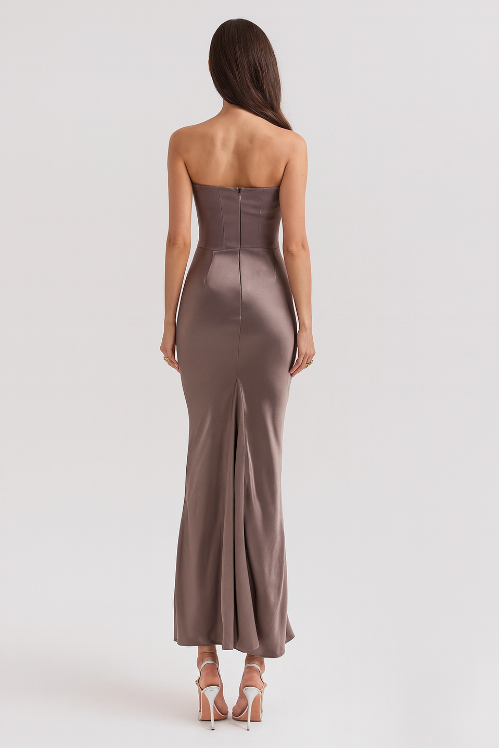 Women’s Strapless Maxi Dress | Ruched Waist Evening Gown