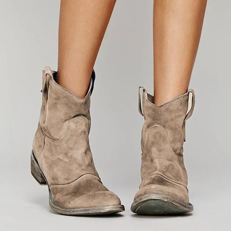 Cowboy Ankle Boots - Pull Tabs and Western Silhouette