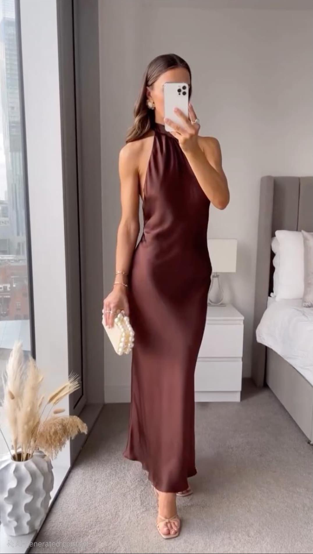 Women’s Halter Maxi Dress | Backless Evening Wedding Guest