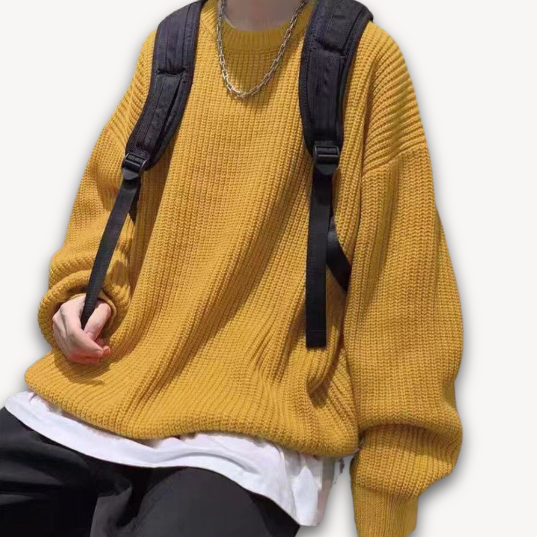Oversized Knitted Jumper - Casual Loose Fit Pullover