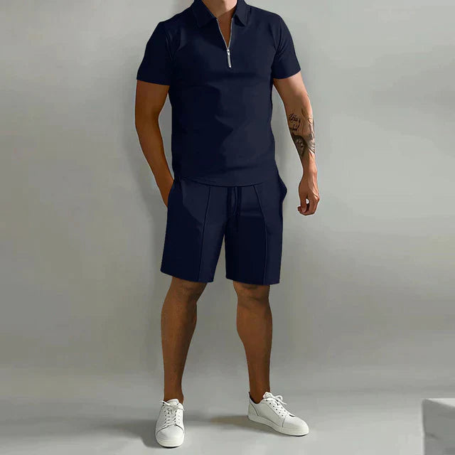 Men's Polo and Shorts Two-Piece Set
