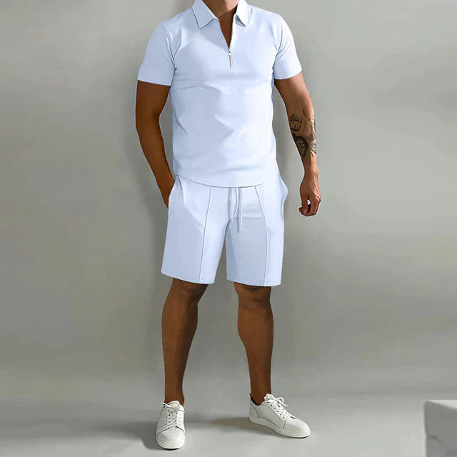 Men's Polo and Shorts Two-Piece Set