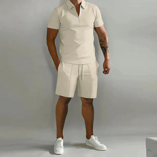 Men's Polo and Shorts Two-Piece Set