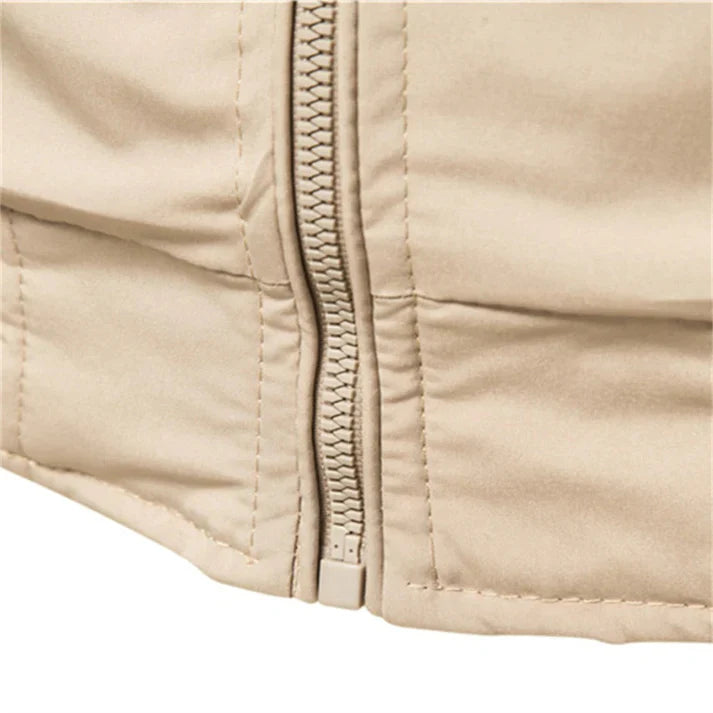 Bomber Jacket - Striped Trim Zip Front
