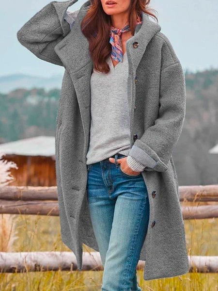Long Coat - Oversized Button Front
