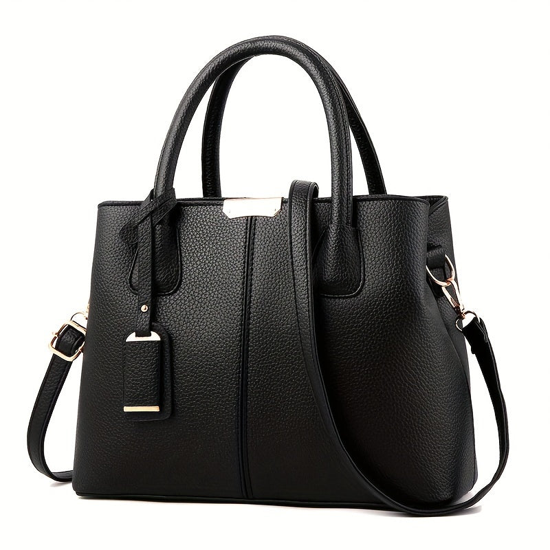 Handbag - Structured Shoulder Bag with Strap Detail