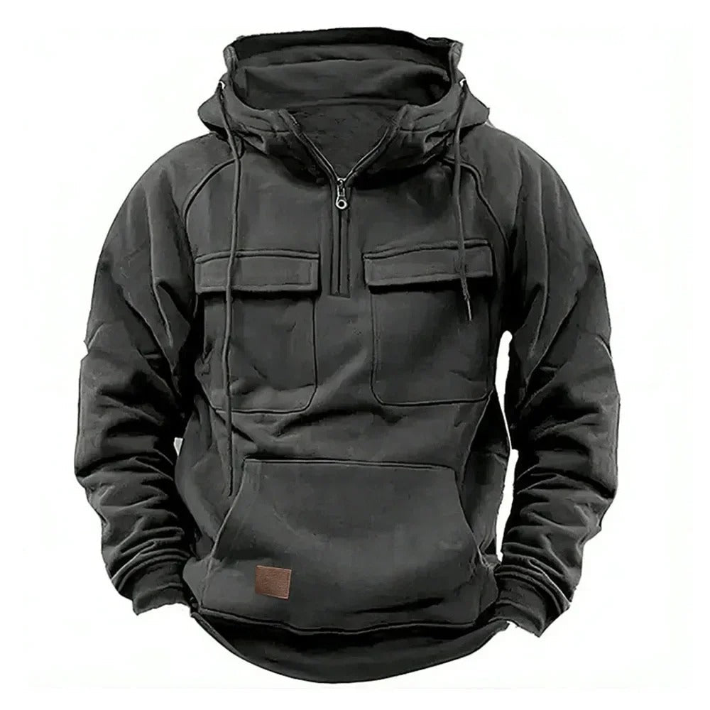 Pullover Hoodie - Half Zip with Front Pockets
