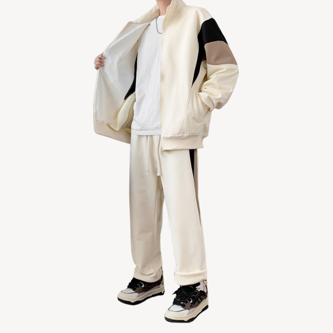 Tracksuit Set - Relaxed Fit Zip Jacket and Joggers