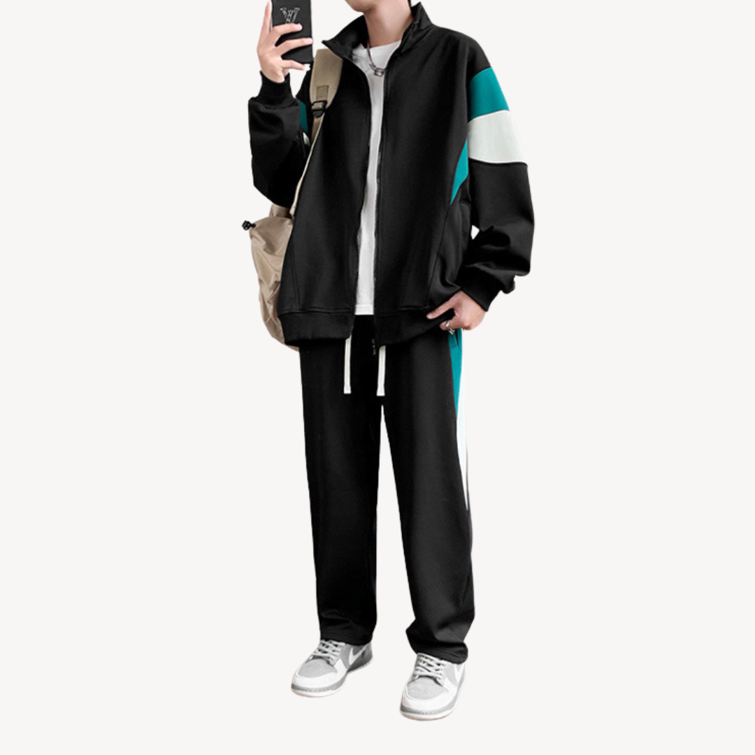Tracksuit Set - Relaxed Fit Zip Jacket and Joggers