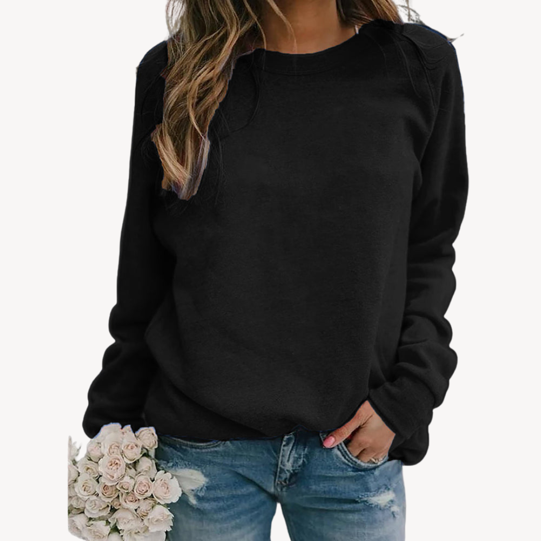 Casual Crew Neck Sweatshirt - Relaxed Fit Pullover