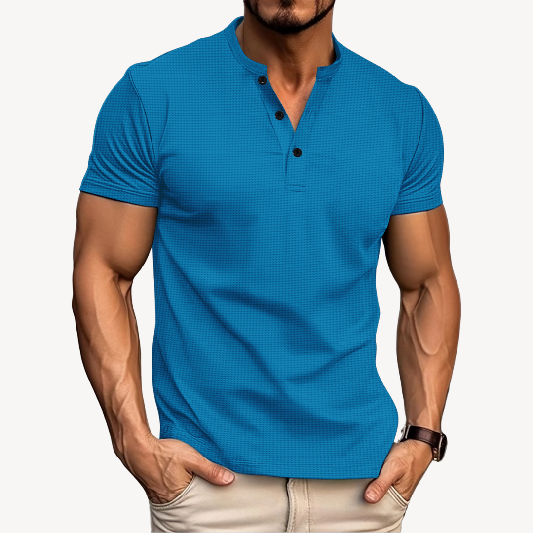 Men's Tight Henley Polo Shirt