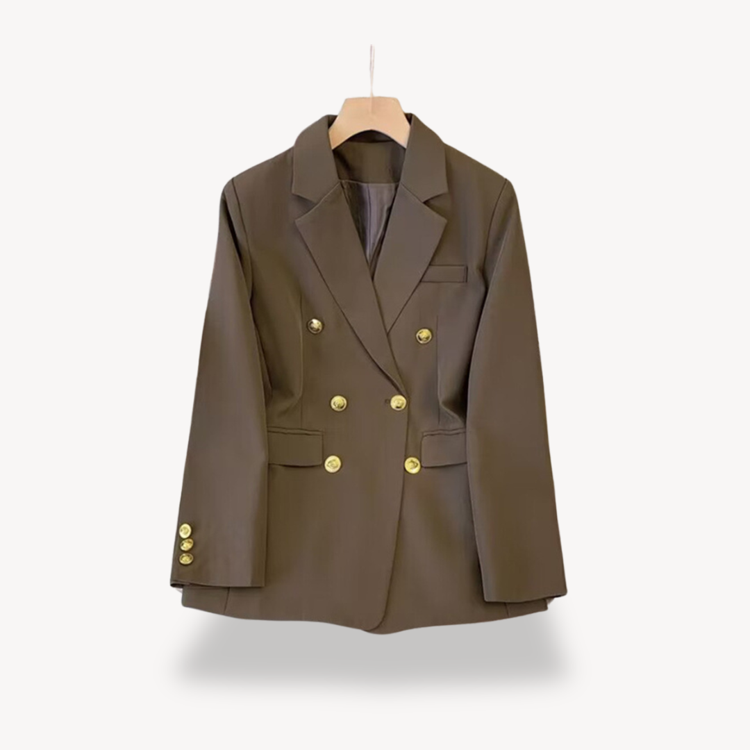 Double Breasted Blazer - Fitted Style with Button Detail