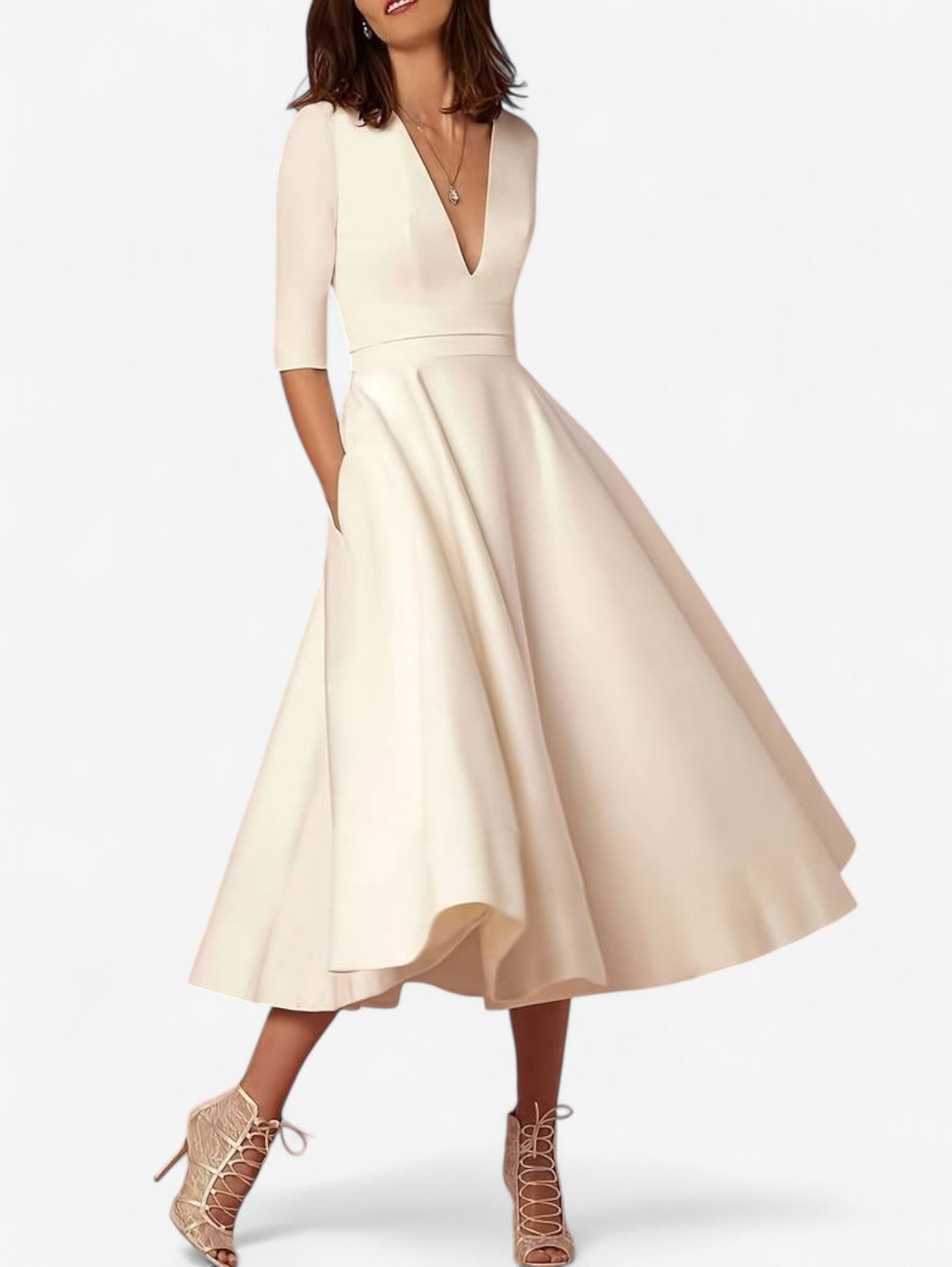 Women's Elegant Formal Wrap V-Neck Maxi Dress