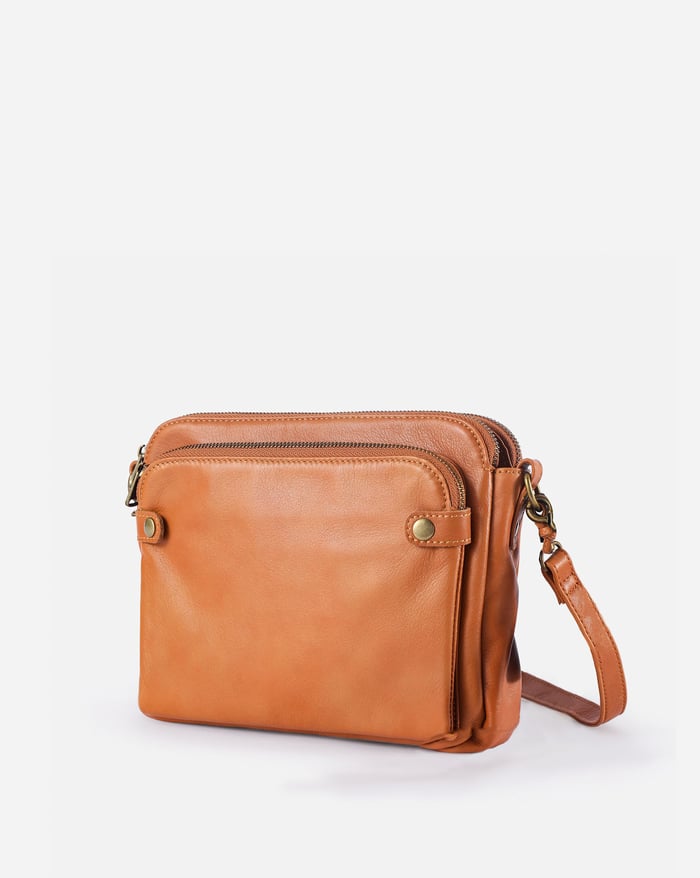 Crossbody Bag - Compact Triple Zipped Travel Style