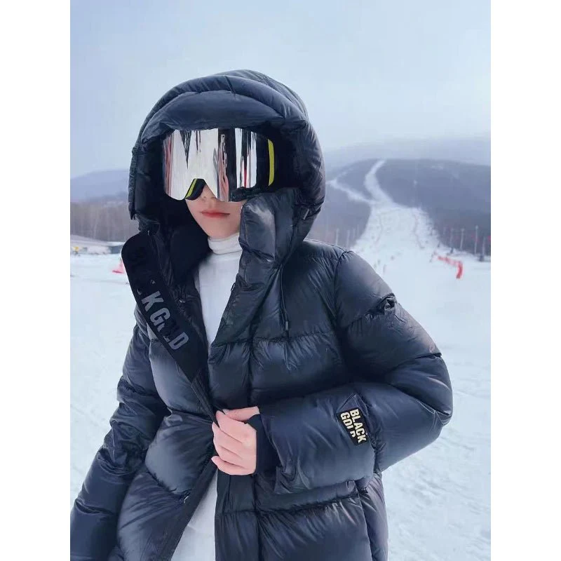 Long Puffer Coat - Hooded with Quilted Finish