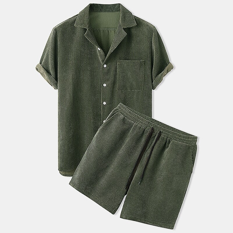 Men’s Casual Wear Shirt and Shorts Set
