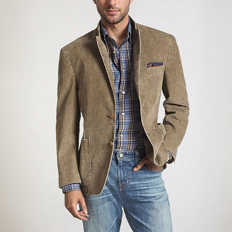 Blazer Jacket - Relaxed Fit with Lapel Detail