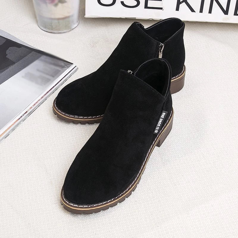 Ankle Boots | Block Heel with Side Zip