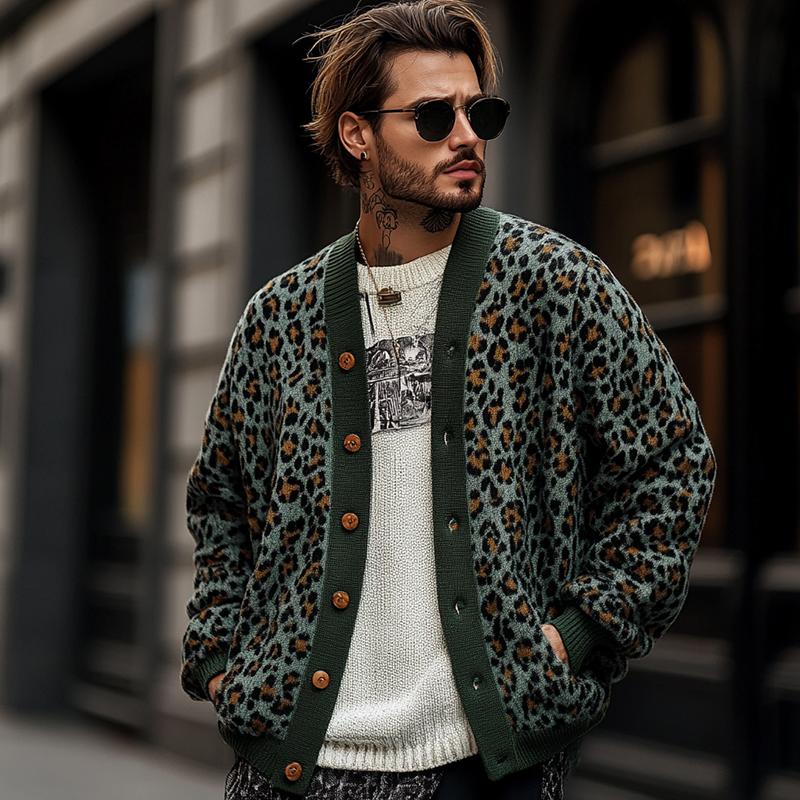 Leopard Print Cardigan - Button Front