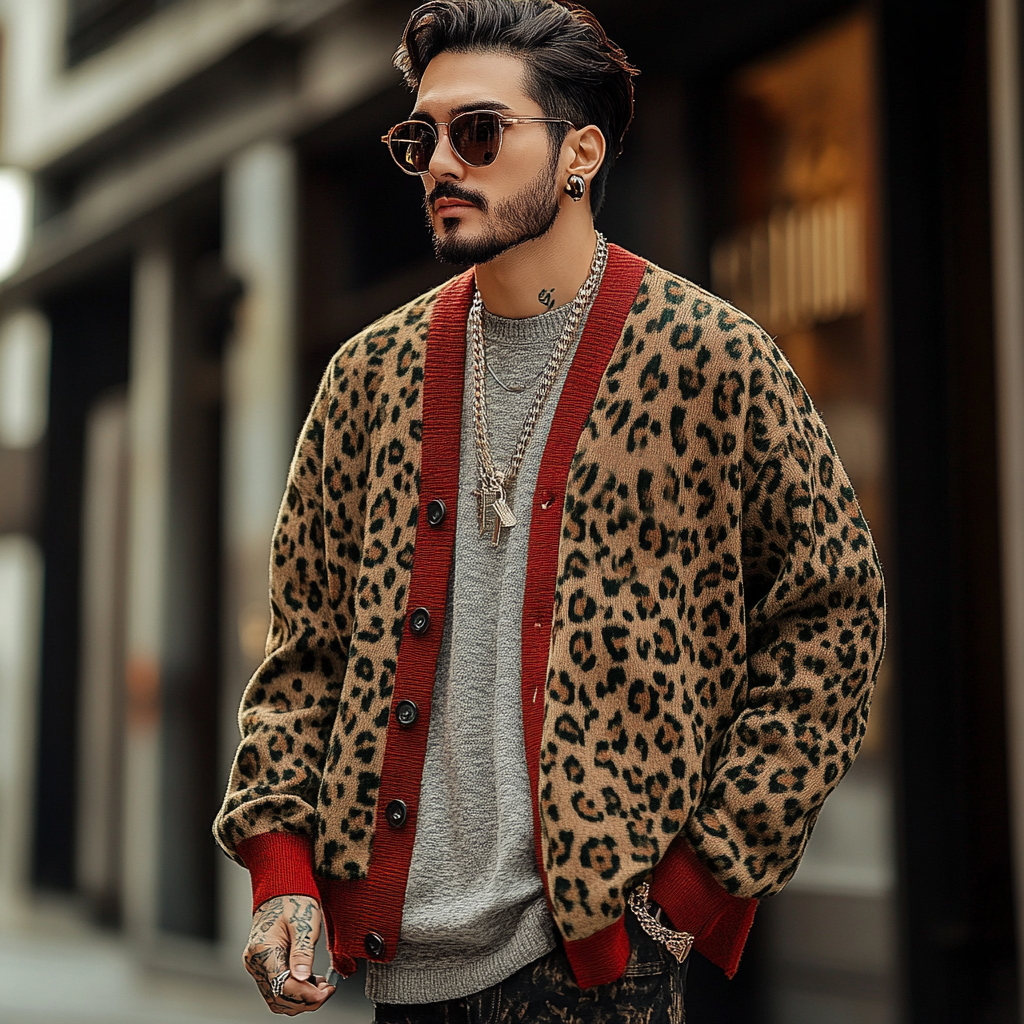 Leopard Print Cardigan - Button Front