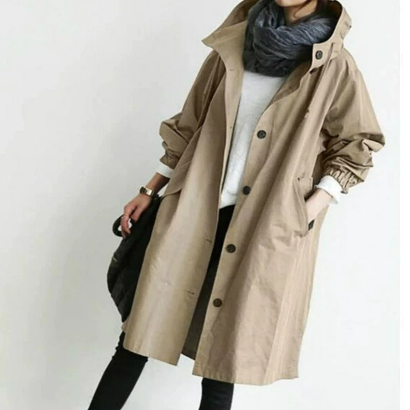 Trench Coat - Button Front Longline with Pockets