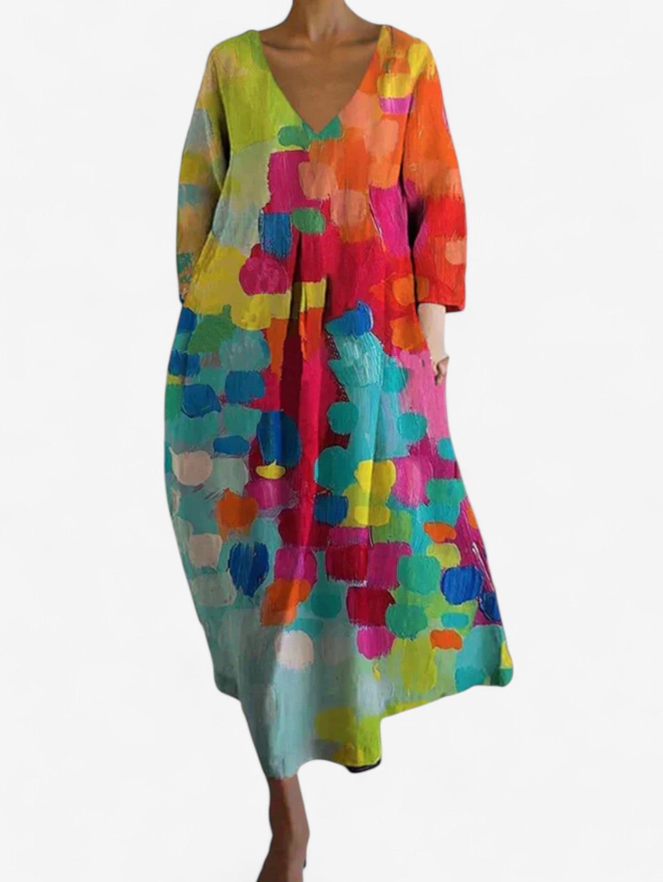 Women's Vintage Long Sleeve Maxi Dress