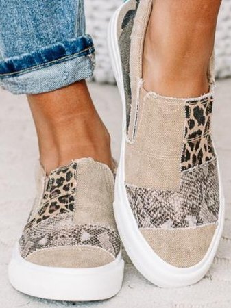 Women's Animal Print Canvas Slip-On Shoes