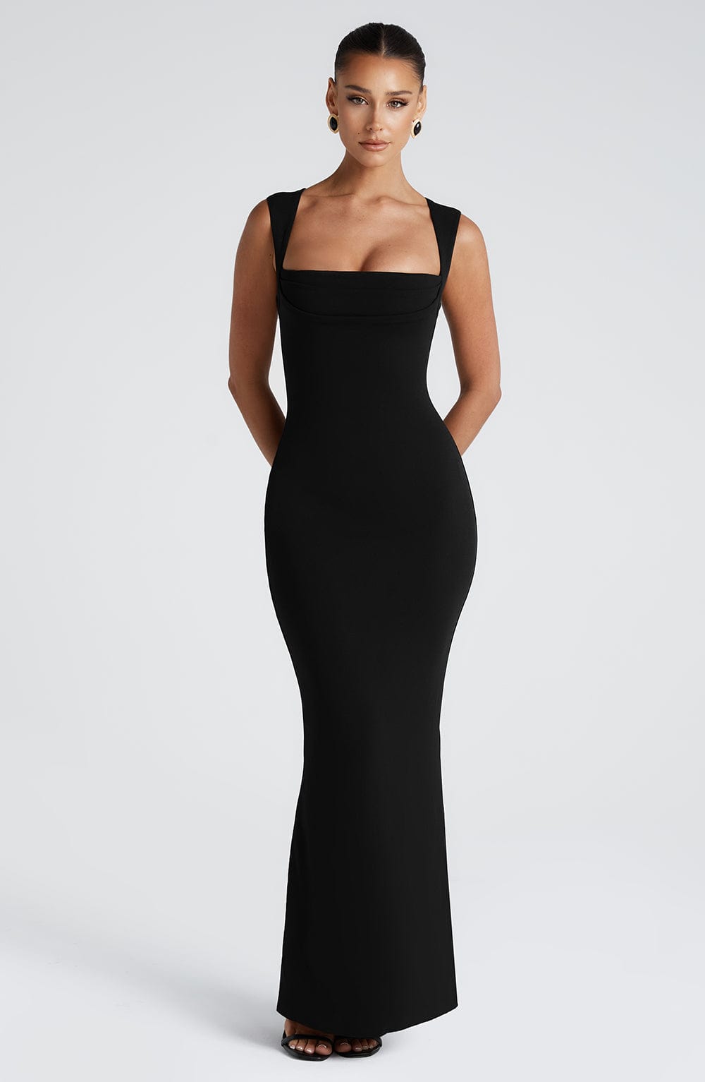 Women’s Square Neck Bodycon Maxi Dress | Formal Evening