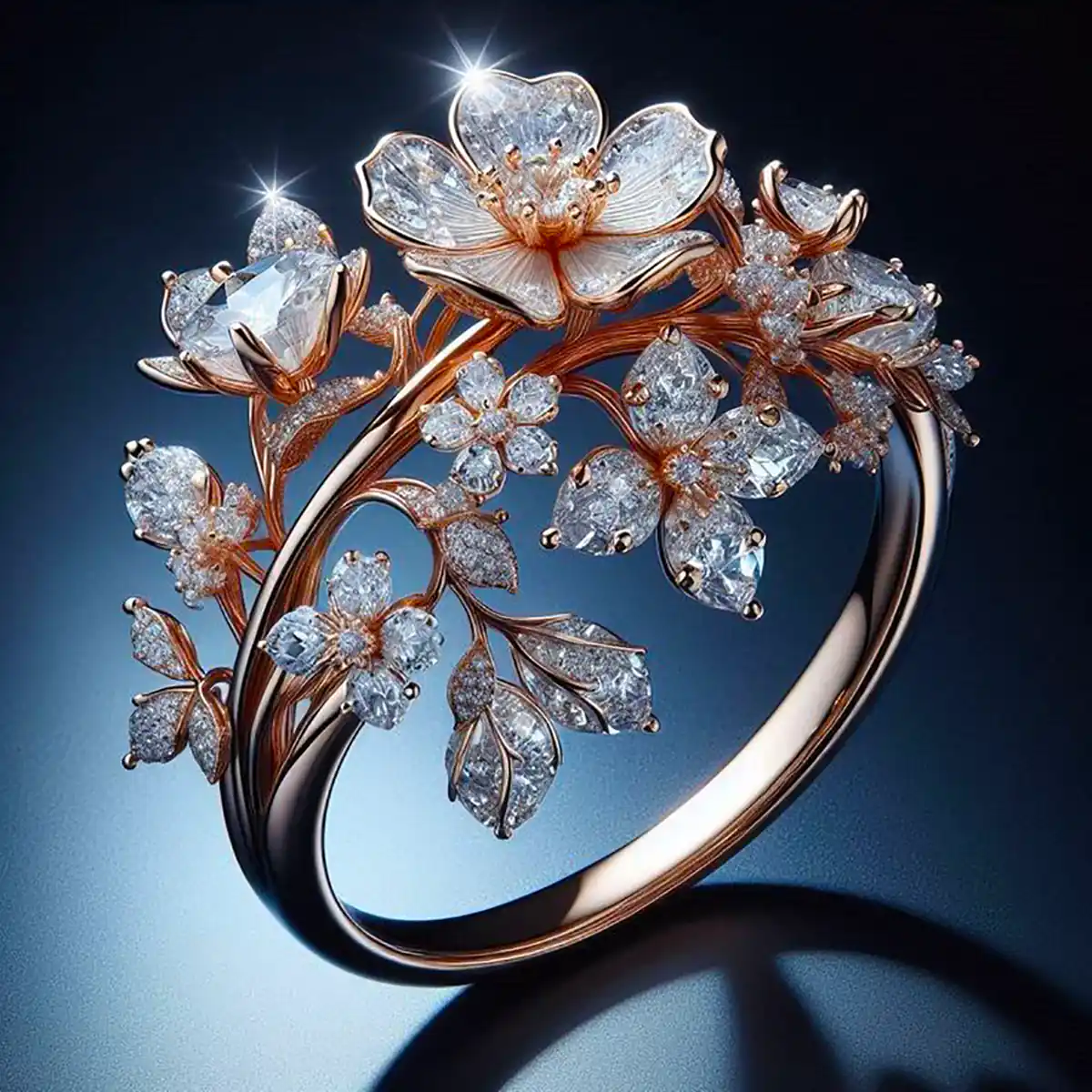 Crystal Ring | Floral Blossom Design