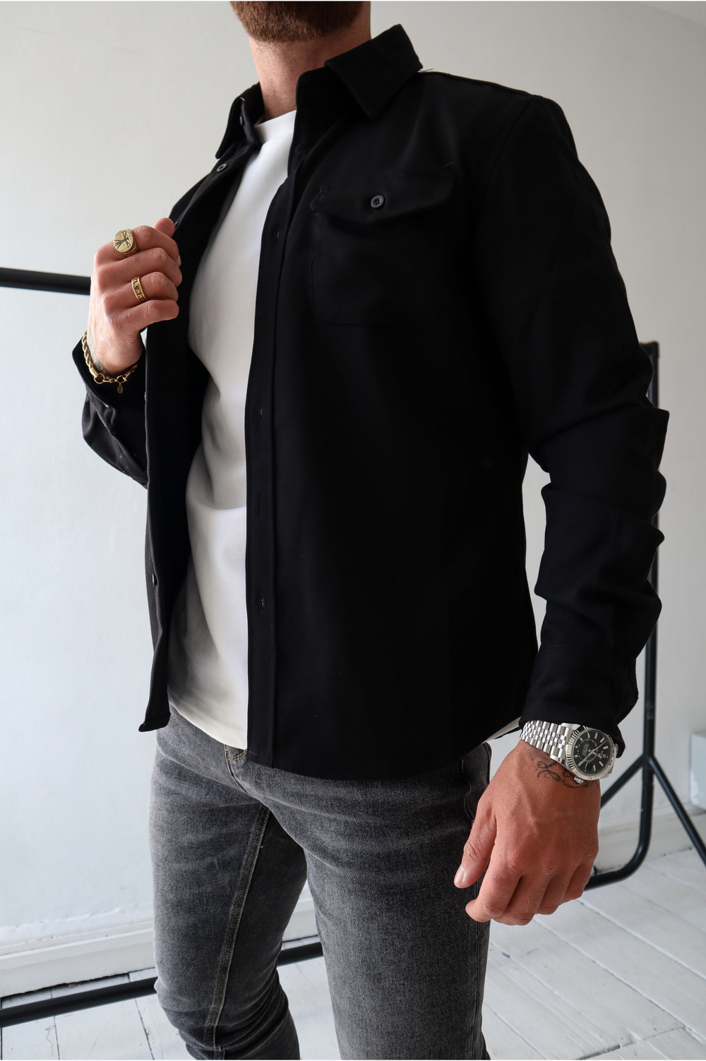 Overshirt Jacket | Long Sleeve Button Up with Chest Pockets