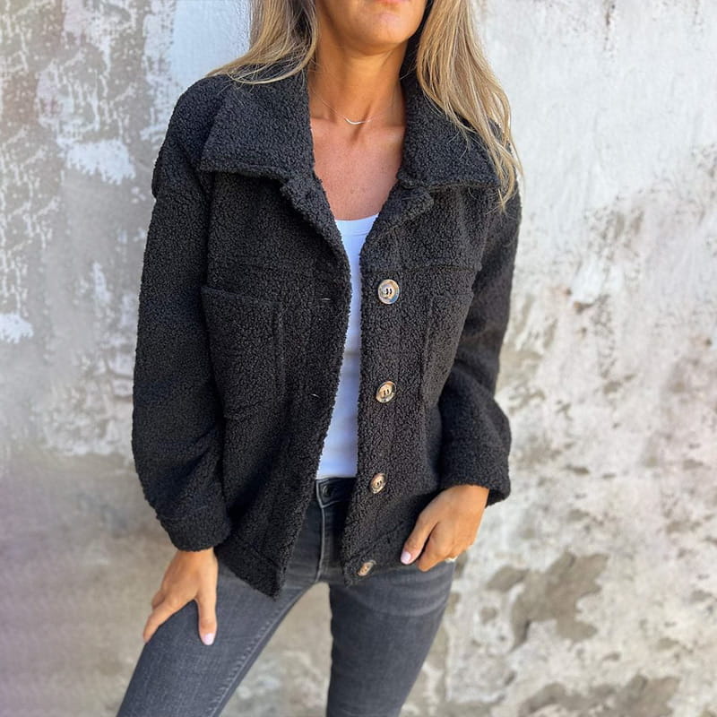 Button Front Jacket | Relaxed Fit with Collared Design